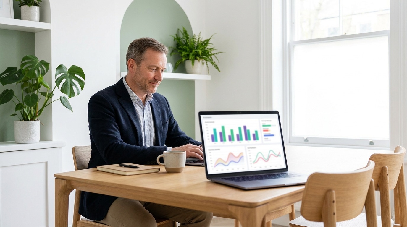 A practice owner checking their website dashboard